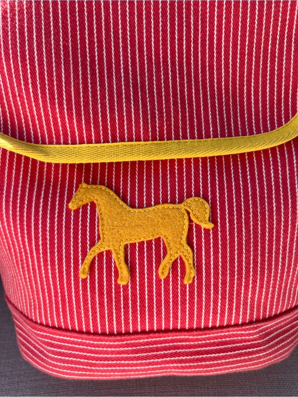 Hermès Rare Kids Horse Stripe Cavalcolor backpack in cotton horse felt patch - Picture 2 of 8